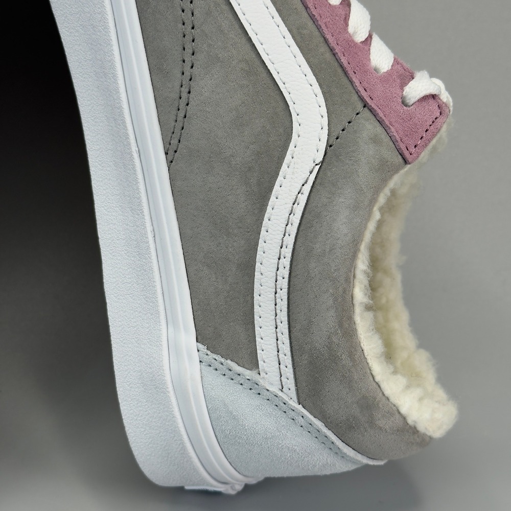 Vans Old Skool Mens 9.5 9 1/2 Pink Gray Blue Shoes Sherpa Suede Water Repellent - Picture 10 of 16